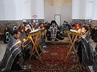 В понедельник 5-й седмицы Великого поста архиепископ Пантелеимон возглавил утреню с чтением Великого канона Андрея Критского и жития прп. Марии Египетской. 4 апреля 2011 г.