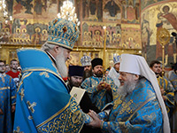 Патриаршее служение в праздник Успения Божией Матери в Успенском соборе Московского Кремля. Фоторепортаж