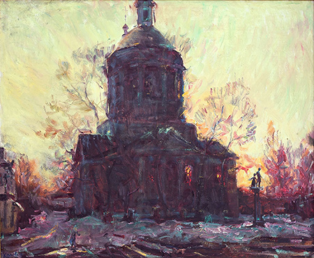 Алексей Комов. Храм Михаила Архангела. Орел. Вечерние огни. 75х90