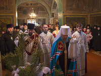 Митрополит Орловский и Болховский Антоний совершил Божественную литургию в Христорождественском храме г. Болхова. 10 января 2015 г.