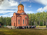 В день памяти прпп. сщмч. Кукши, просветителя вятичей, митрополит Орловский и Болховский Антоний в сослужении епископа Ливенского и Малоархангельского Нектария совершил литургию в мужском монастыре во имя святого Кукши Мценского района. 9 сентября 2015 г.