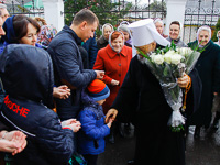 В канун Недели 23-й по Пятидесятнице митрополит Орловский и Болховский Антоний совершил всенощное бдение в Богоявленском соборе Орла. 11 ноября 2017 г.