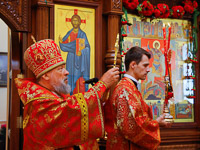 В день памяти великомученика Георгия Победоносца митрополит Орловский и Болховский Антоний совершил в сослужении епископа Ливенского и Малоархангельского Нектария Божественную литургию в храме великомученика Георгия Победоносца города Ливны. 6 мая 2018 г.
