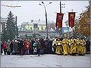 Участники Крестного хода на Привокзальной площади