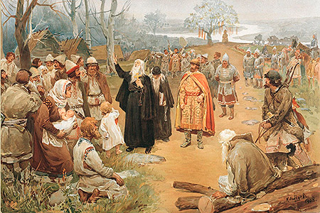 Клавдий Лебедев. Проповедь христианства. 1908